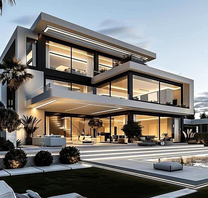 Contemporary villa representing a refinanced property
